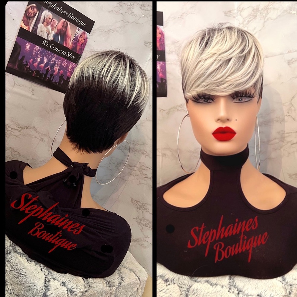 Human Hair blended Bang Wig